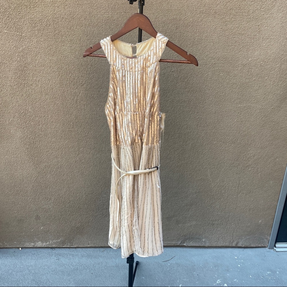 Golden sequin midi dress